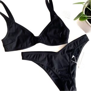 Zimmermann Black Sculpt Scoop Bra V Pant Swimsuit Bikini Womens NWOT